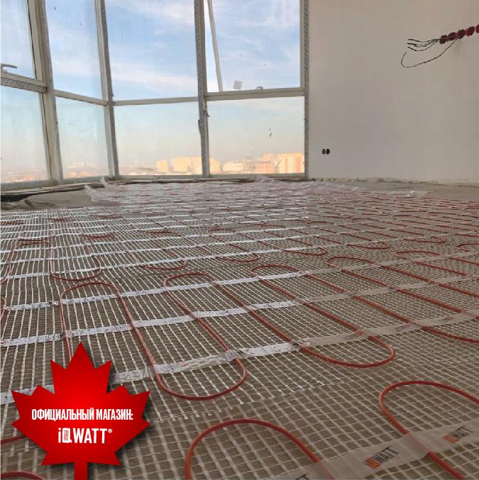 Тонкий самоклеящийся греющий мат IQ FLOOR MAT 150 Вт/м.кв - 15м²